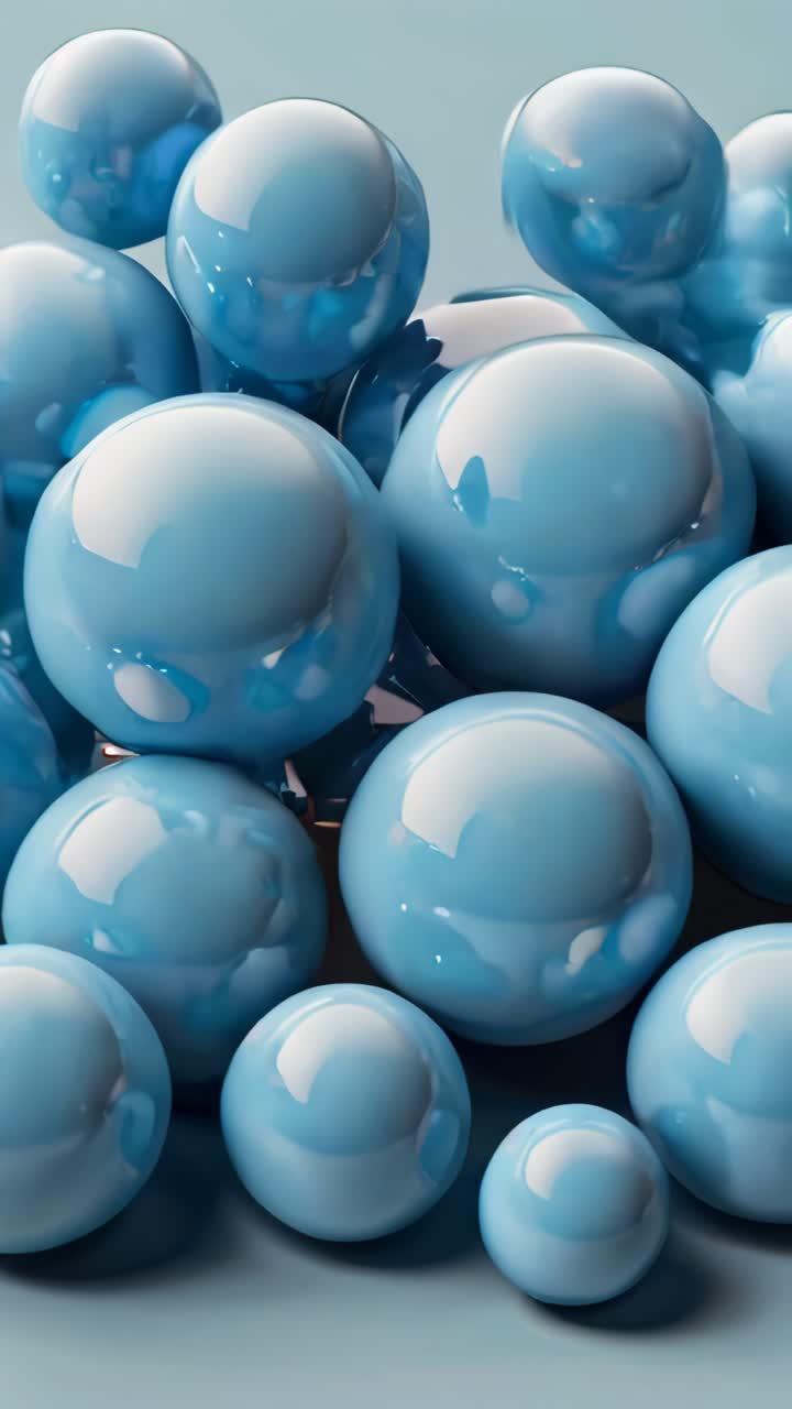 Light blue spheres with different sizes on isolated background. Modern abstract background design