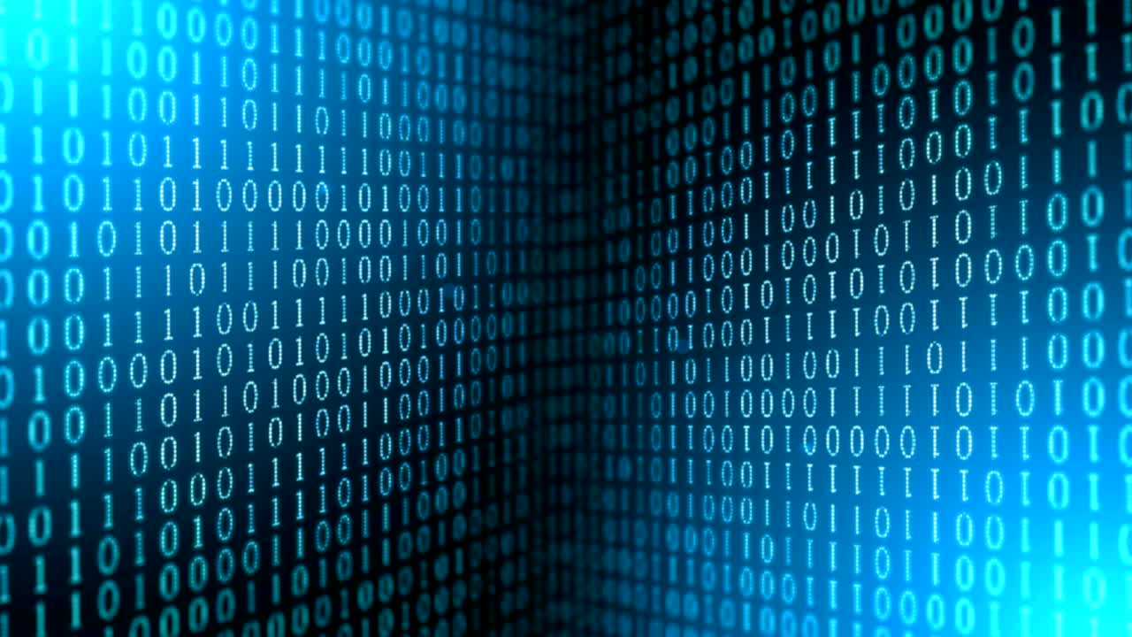 digital code number abstract background 4k looping footage