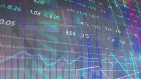 animación del escaneo de alcance con procesamiento de datos financieros sobre el paisaje urbano.