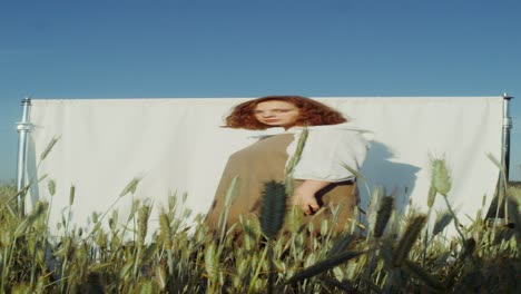 woman in a field