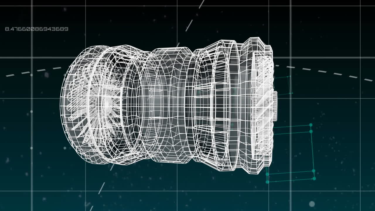 modelo 3d digital de una turbina