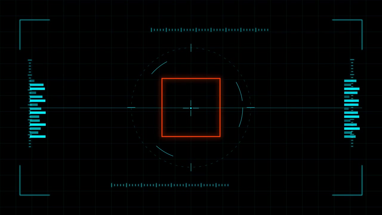 Digitalt HUD-interface med pulserende sigtekorn