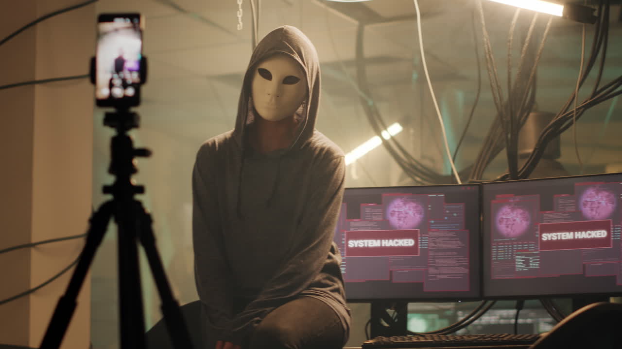 Anonymous Hacker in Hoodie with Mask