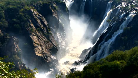 ruacana falls on the kunene river in northern namibia