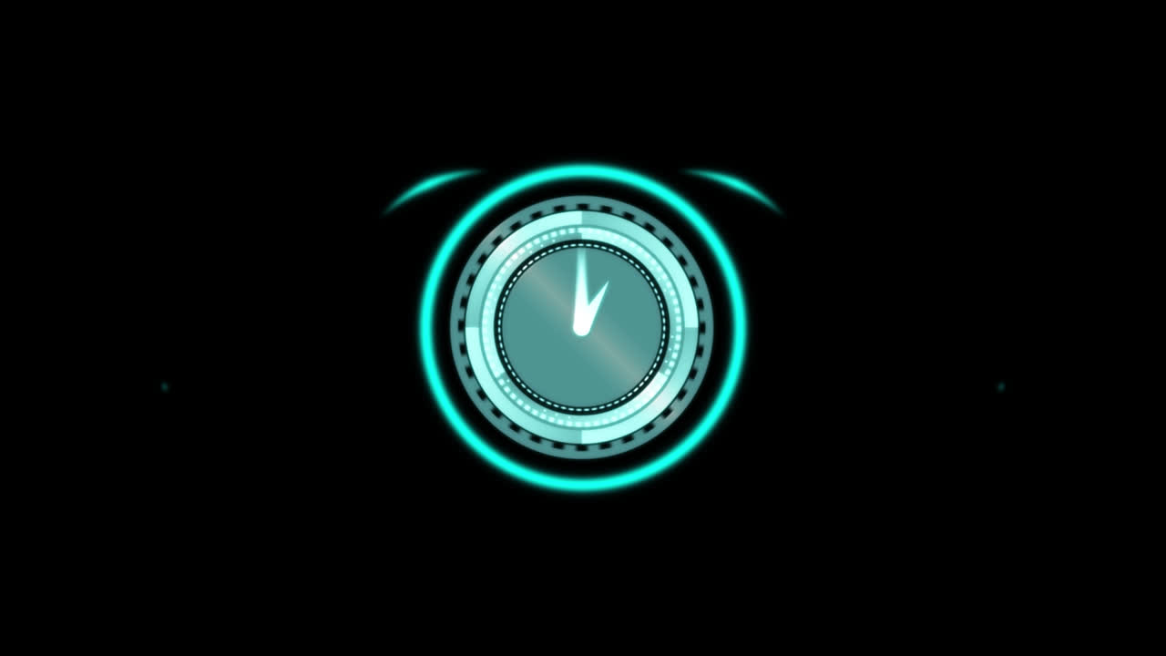 Animation of clock moving on black background