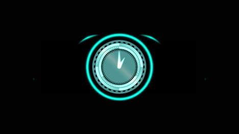 Animation-of-clock-moving-on-black-background