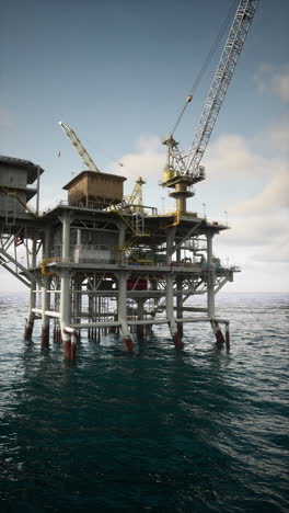 an oil rig platform in the ocean