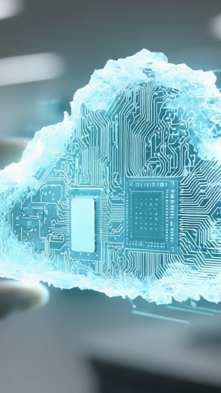 A Stunning Visualization of a Digital Cloud with Integrated Circuitry, Highlighting the Fusion of Technology and Data in a Modern World of Connectivity and Innovation