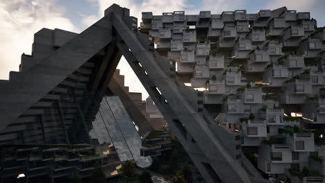 Futuristic Architecture Concept: A Modern Cityscape with Geometric Buildings