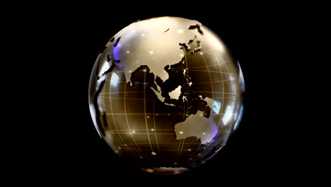 abstract stylized spinning globe of the planet. creative and technological design of planet earth. looped