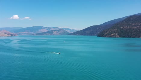 leisurely lake days: aerial shot of boating on bc's kalamalka