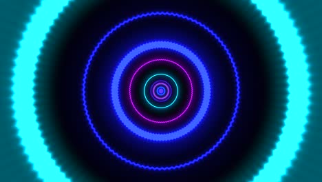 formas de círculo de color neón que vienen hacia el espectador