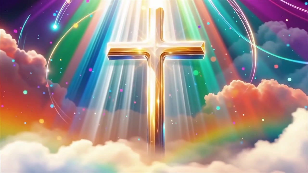 Christian Cross Heavenly Light Worship Background