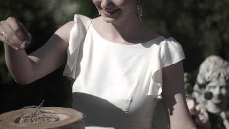 couple exchanging rings during wedding ceremony