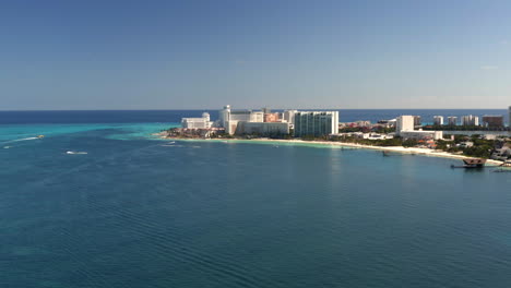 luxurious hotel resorts on caribbean sea coastline and beaches, cancun