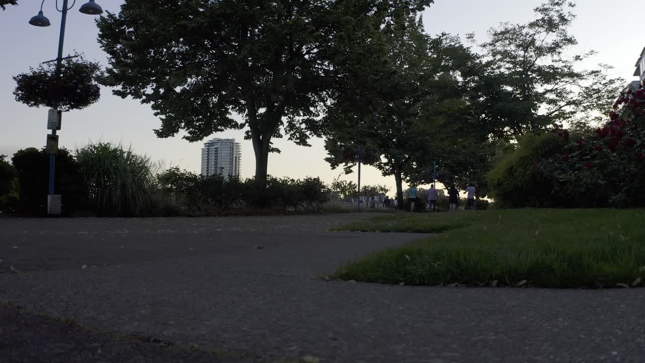 Evening Stroll Through a City Park