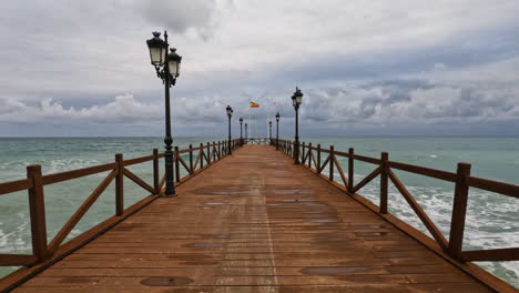 4k shot of the embarcadero bridge in the exclusive area, puente romano, at marbella, spain