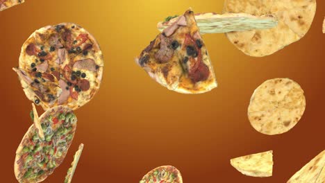 las pizzas voladoras.