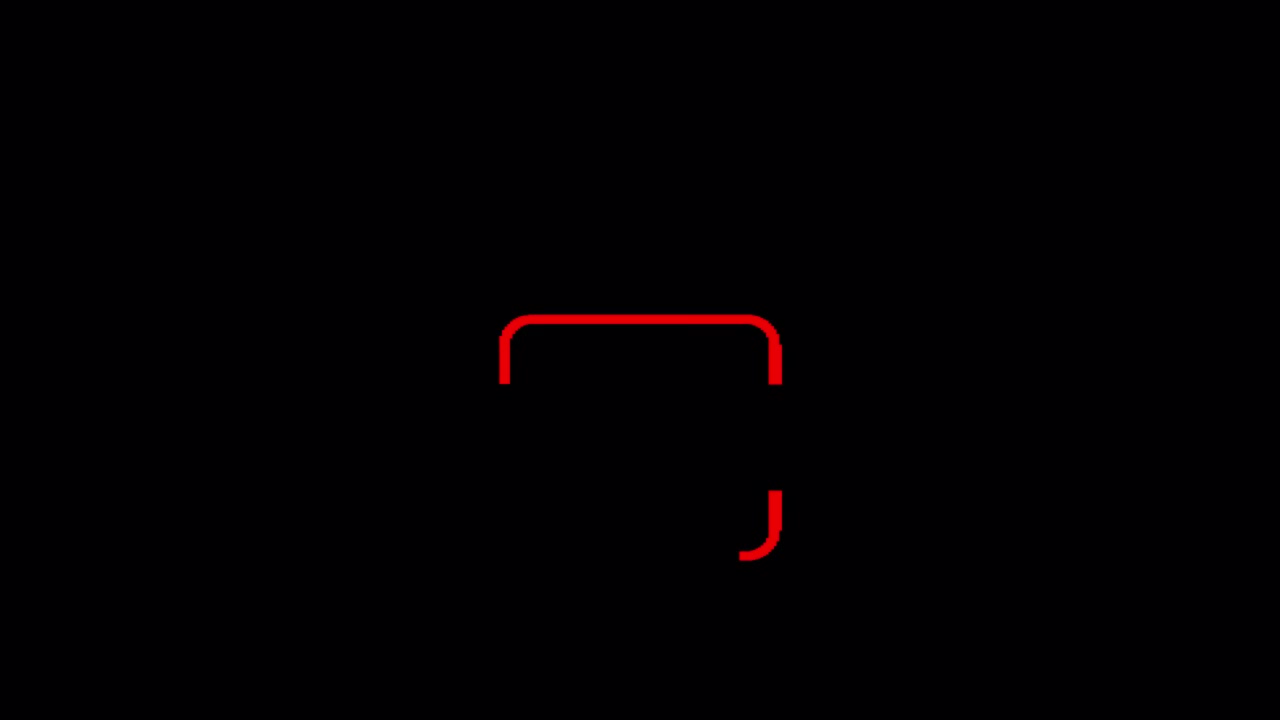 Minimal Red Line Bracket Animation on Black Background