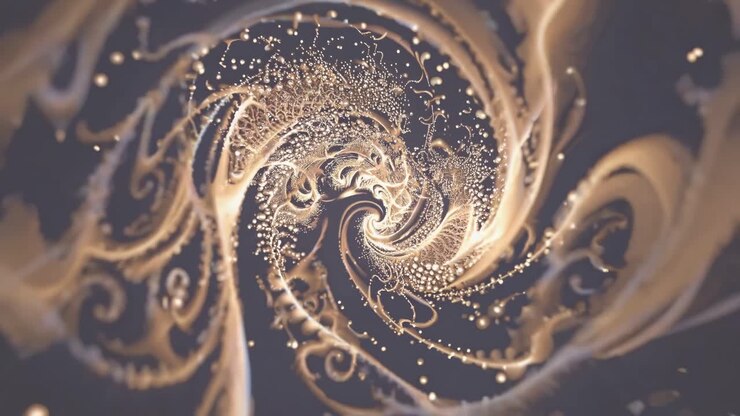 Disegno frattale a spirale dorata