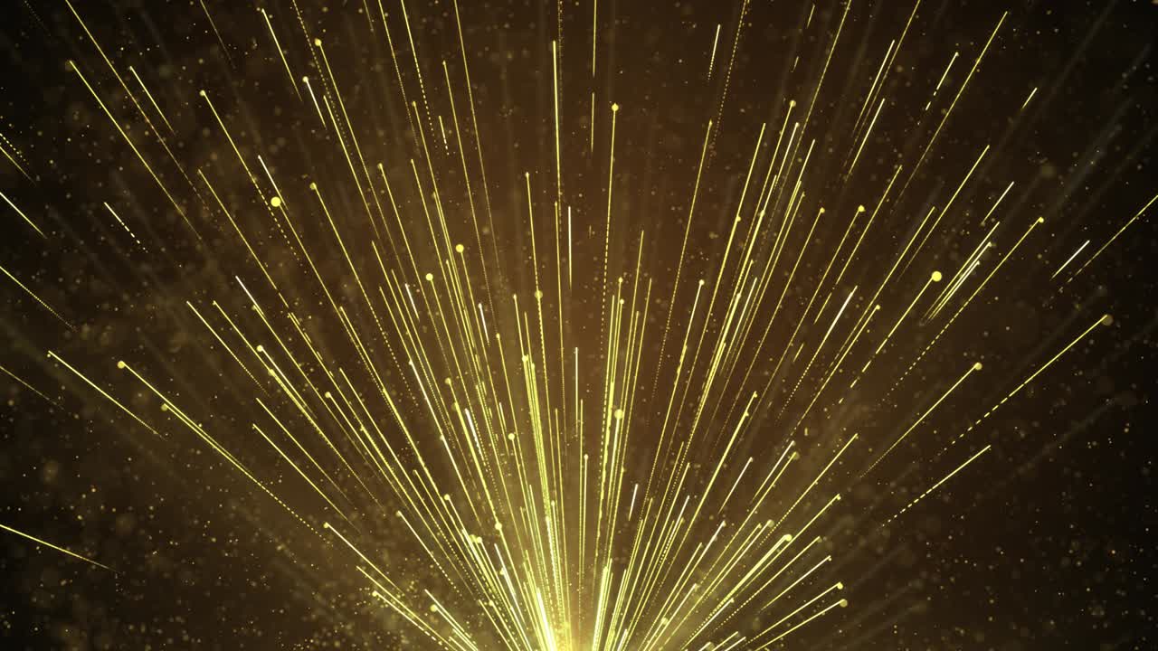 4k 루프 입자 광선 및 문자열 배경 애니메이션