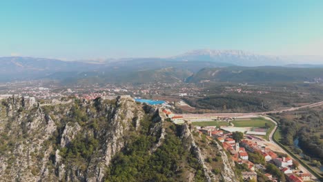 scenic nature landscape with beautiful croatia background - aerial