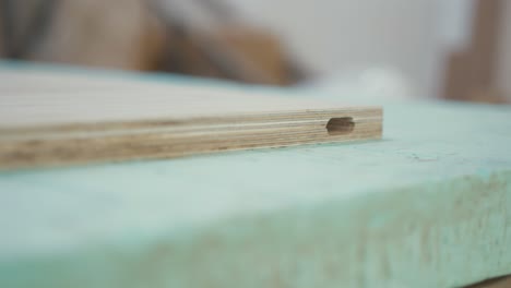 plywood end grain showing recess for dominos joinery