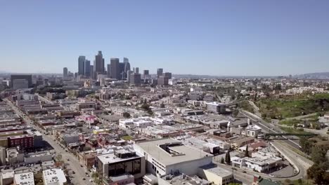 Aerial-view-of-Los-Angeles-left-to-right-pan