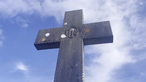 outline of an old cross in an historic cemetery near waterford ireland