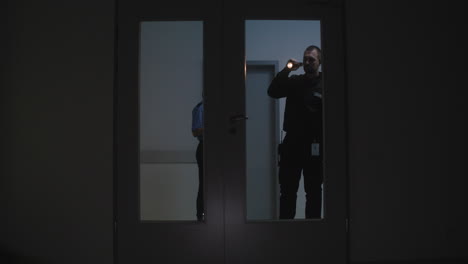 Team in uniform working on the corridor