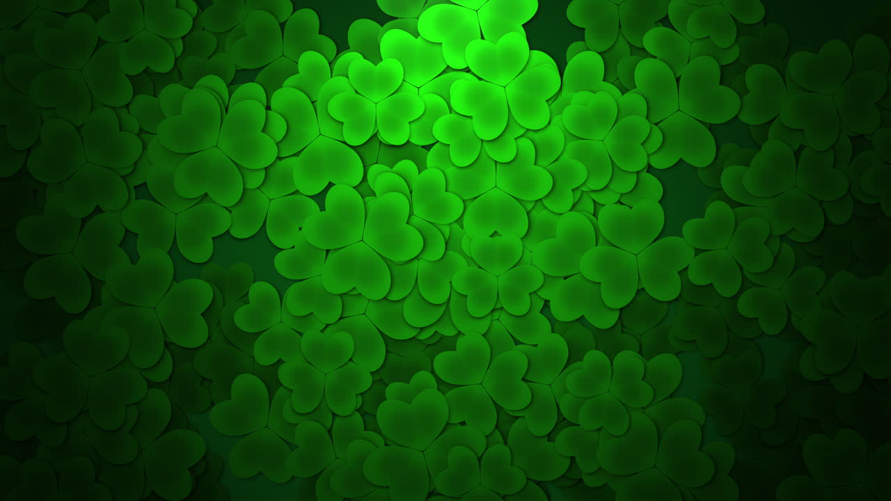 fondo de vacaciones del día de san patricio de animación con tréboles verdes en movimiento 2