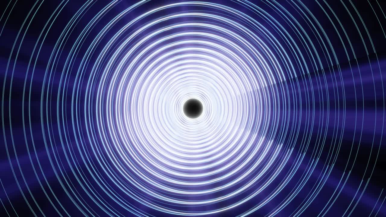 círculo de engranajes de rotación de brillo y brillo avanzando hacia el concepto de túnel