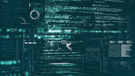 animation of data processing over gray background