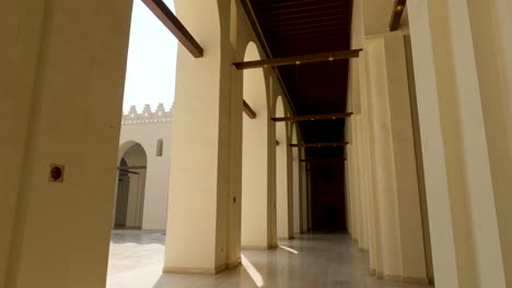 interior of al-hakim mosque, islamic cairo, egypt.tilt down shot