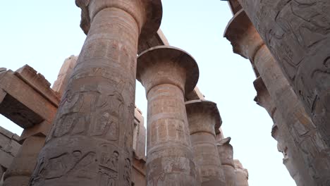 interior of ancient egyptian karnak temple columns
