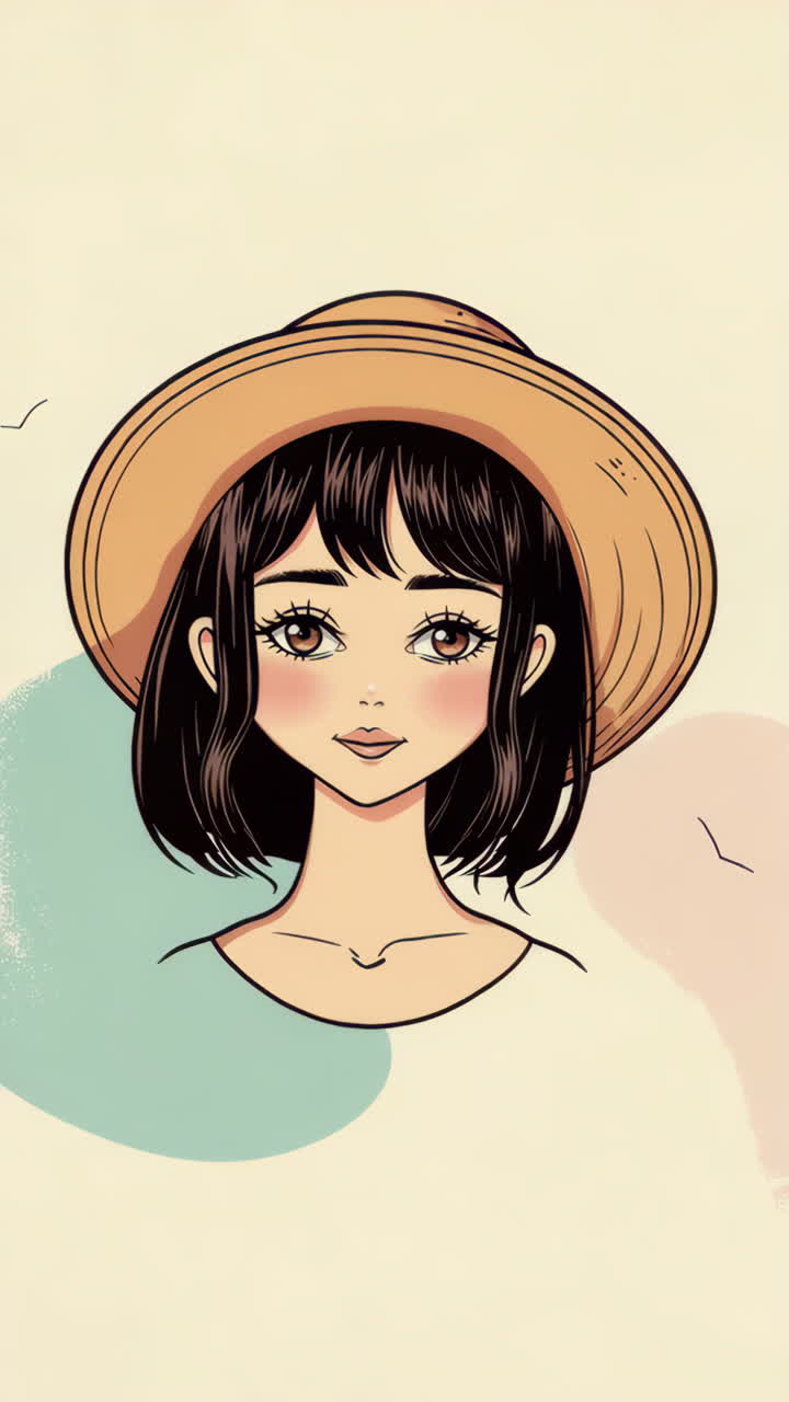 Anime Girl Face Close-up Illustration