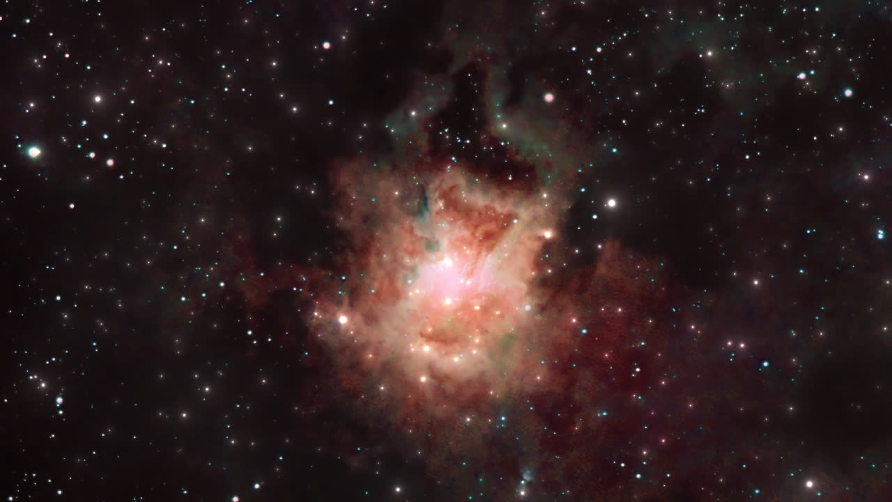 путешествуя быстрее света в пространстве к яркой туманности