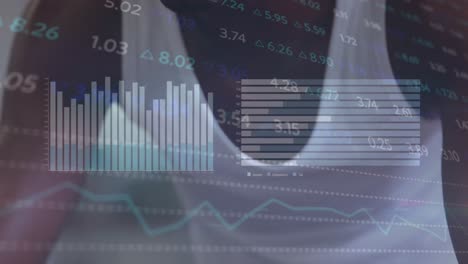 animación del procesamiento de datos sobre el ejercicio del deportista afroamericano.