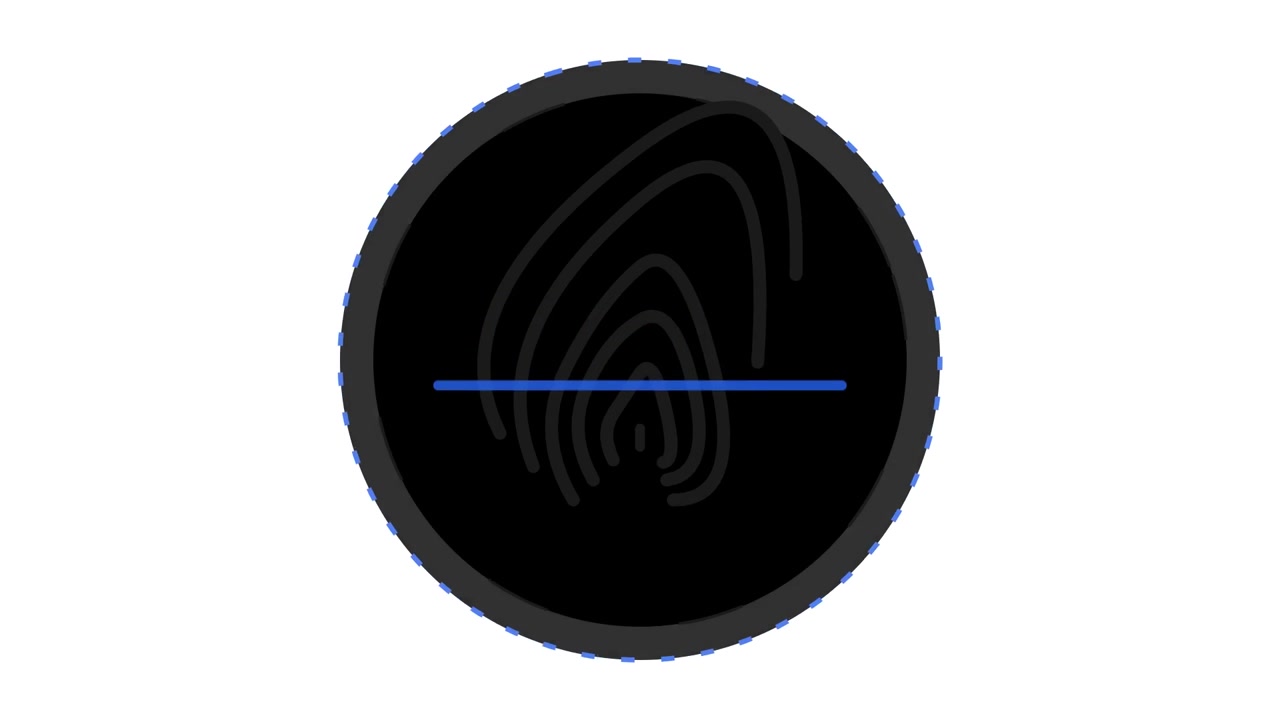 Digital Fingerprint Scanning Animation on Circular Interface