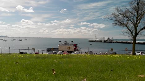 geelong bay in victoria, australia, going up in the sky