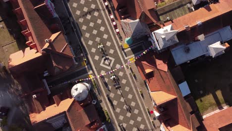 aerial drone descending circling top down view of children republic or republica de los nin os theme park in la plata at buenos aires, argentina