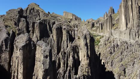 otherworldly eroded rock spire landscape, valle de las animas, bolivia