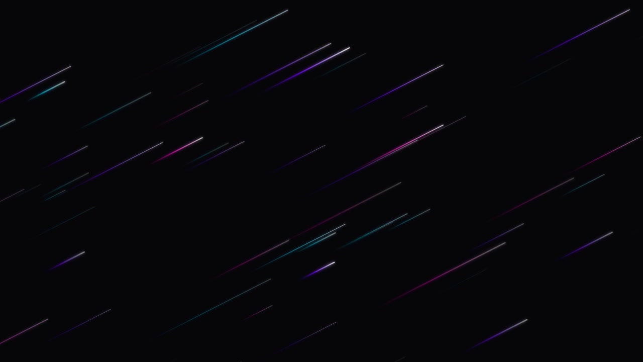 Sfondo animato astratto con scie di luce al neon luminose