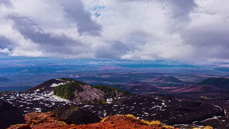 mount etna, sicily -overview of the tallest active volcano of europe in italy