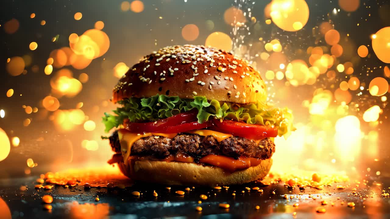 una hamburguesa con lechuga, tomate, queso y tomate en un pan