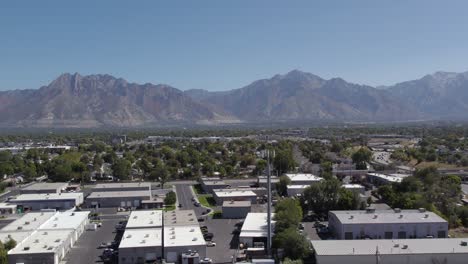 wasatch range seen from urban town in salt lake county, utah, usa