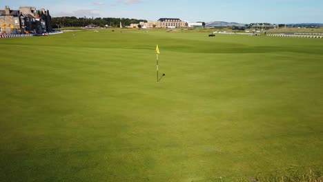 18th hole at the royal and ancient golf course in st andrews, fife