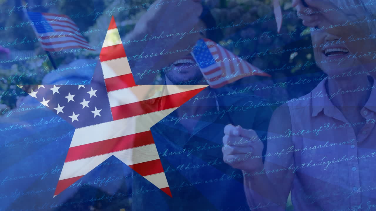 미국 발을 들고 있는 사람들