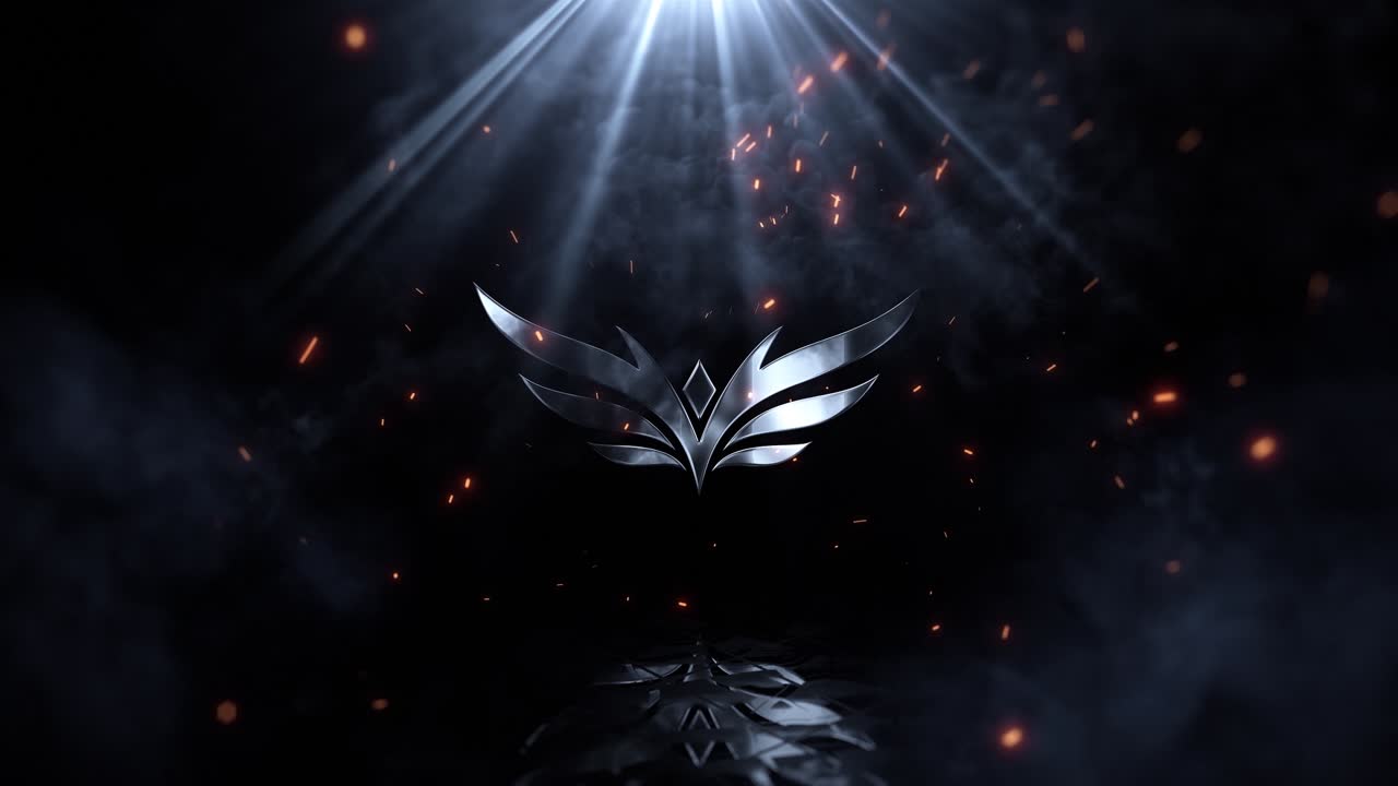 Powerful Metallic Logo Reveal with Fire, Smoke, and Light Rays