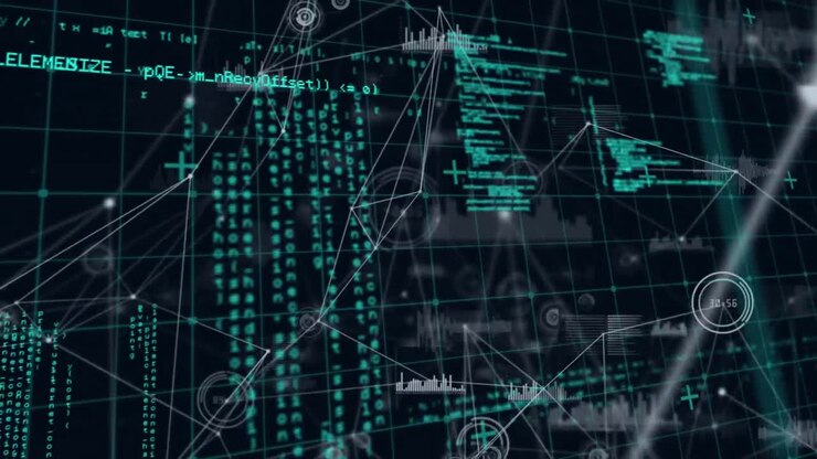 Animation of network of connections over data processing